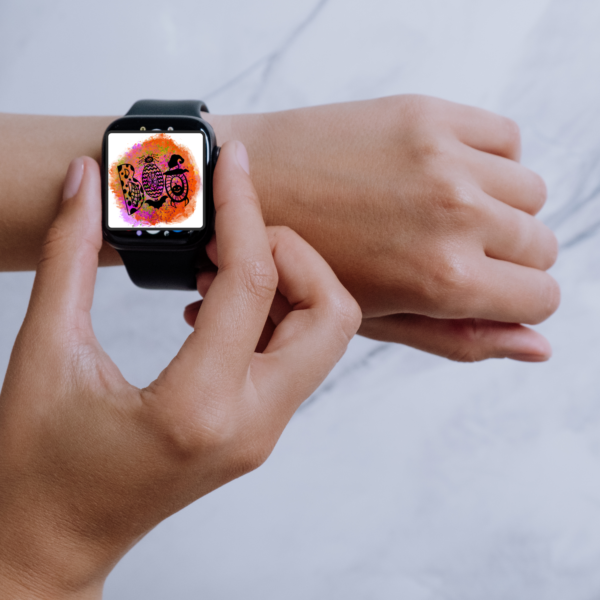 Boo Watch Face displayed on Apple Watch on Wrist