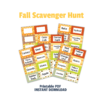 Multiple Fall Scavenger Hunt Pages on a White Background
