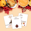 cream background with pumpkin pie showing vertical turkeys and first thanksgiving sheet