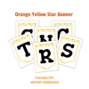 Star Confetti Orange Yellow Printable Flag Banner Alphabet A - Z - Image 3
