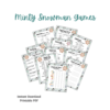 white background with Minty Snowman Games title, and images of some of the games included like Christmas Cookies, Christmas Movie Quote, Christmas Music, Merry Christmas Around the World, Santa Claus Around the World, Christmas Movie,