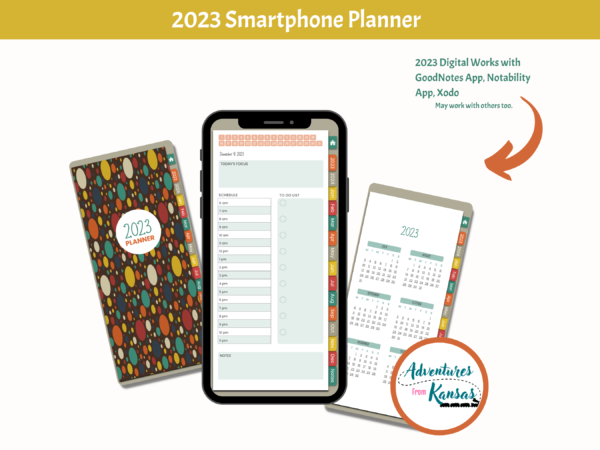 2023 Smartphone Calendar Pages and Cover.