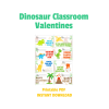 white backgrounds, DInosaur Classroom Valentines printable PDF instant download, picture of the funny 8 different valentines