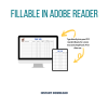 white background, Fillable in Adobe reader, type directly in your pdf, instant download shows computer and pad with calf log on display